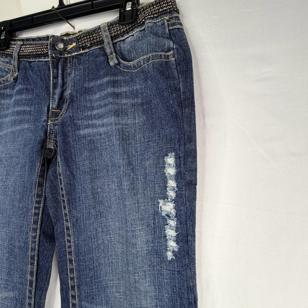 Luxirie by LRG Womens Jeans Size 30 Rhinestone Embellished Y2K Medium Wash Denim